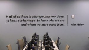 Alex Haley quote on wall